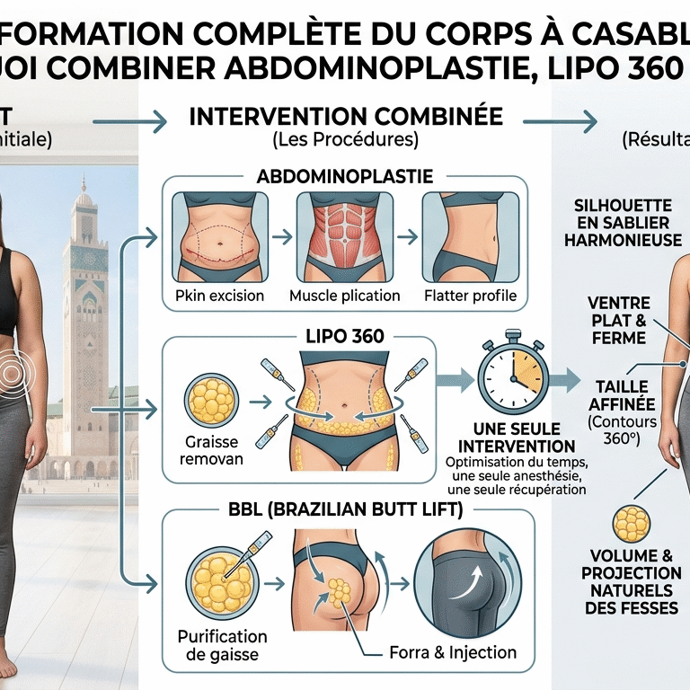 Abdominoplastie lipo 360 et BBL à Casablanca