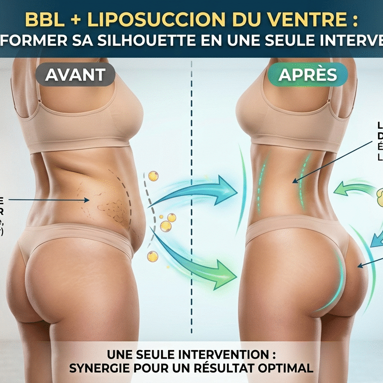 BBL + liposuccion ventre à Casablanca : transformer sa silhouette en une seule intervention