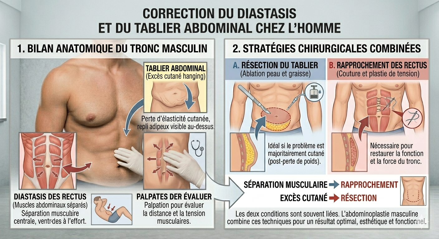 Diastasis abdominal chez l'homme