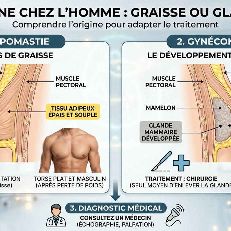 GYNECOMASTIE CHEZ L'HOMME : CAUSES, SOLUTIONS ET RÉSULTATS