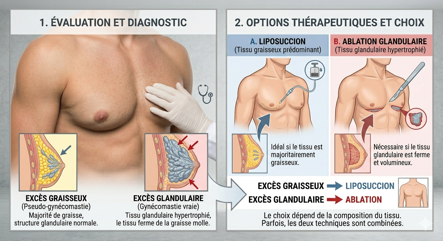 Gynécomastie liposuccion ou ablation glandulaire — comment choisir ?